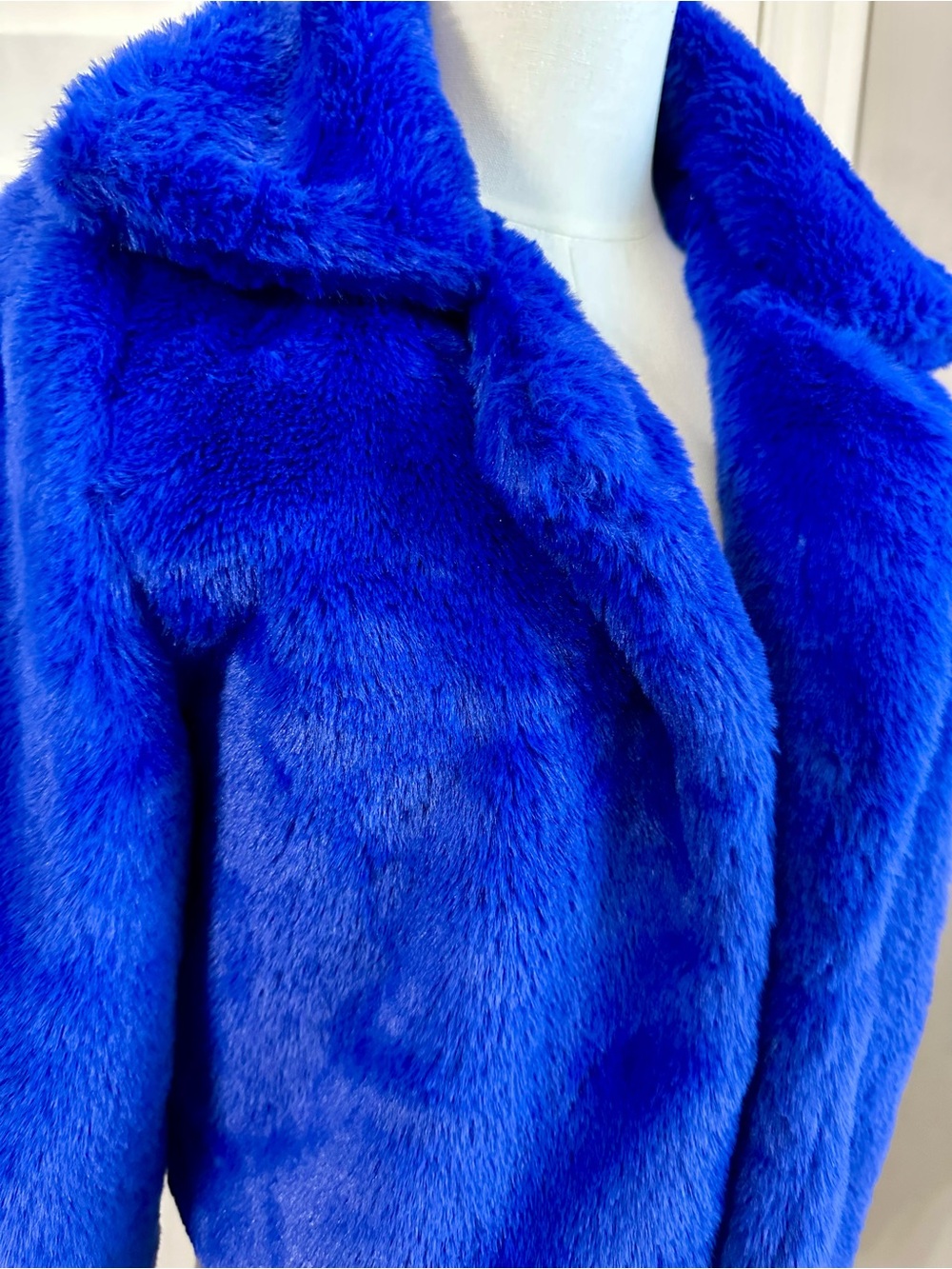 Women's Bold Blue Faux Fur Jacket